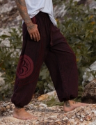 High Crotch Harem Pants – Stonewashed Ohm – Red – The Karmic Chameleon