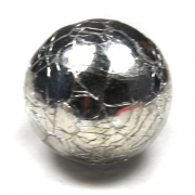 Knobbles & Bobbles – Round Cabinet Knob – Cupboard Hardware – Silver – Crackle Pattern – Mercury – 3.5cm – Variant 8342