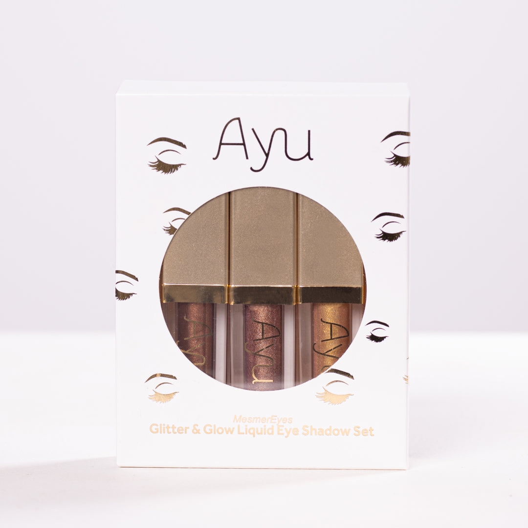 Ayu ‘MesmerEyes’ Glitter & Glow Liquid Eyeshadow Set – Vegan Friendly – Suitable For Sensitive Skin – Ayu.ie