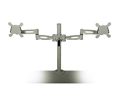 Pole Mounted Monitor Arms For Twin Screens – WHITE – Up Standesk