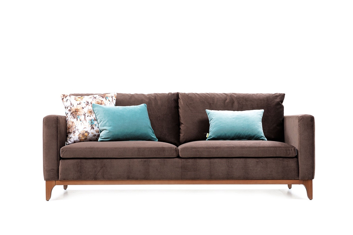 Metropol Modern Sofa – Velvet 732 Dark Orange Elite, 3 Seater – Novia Furniture