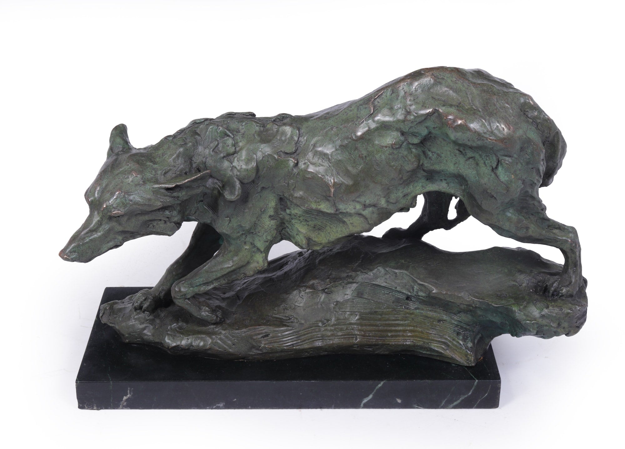 Mid Century Bronze Studio Sculpture of Wolf – The Furniture Rooms