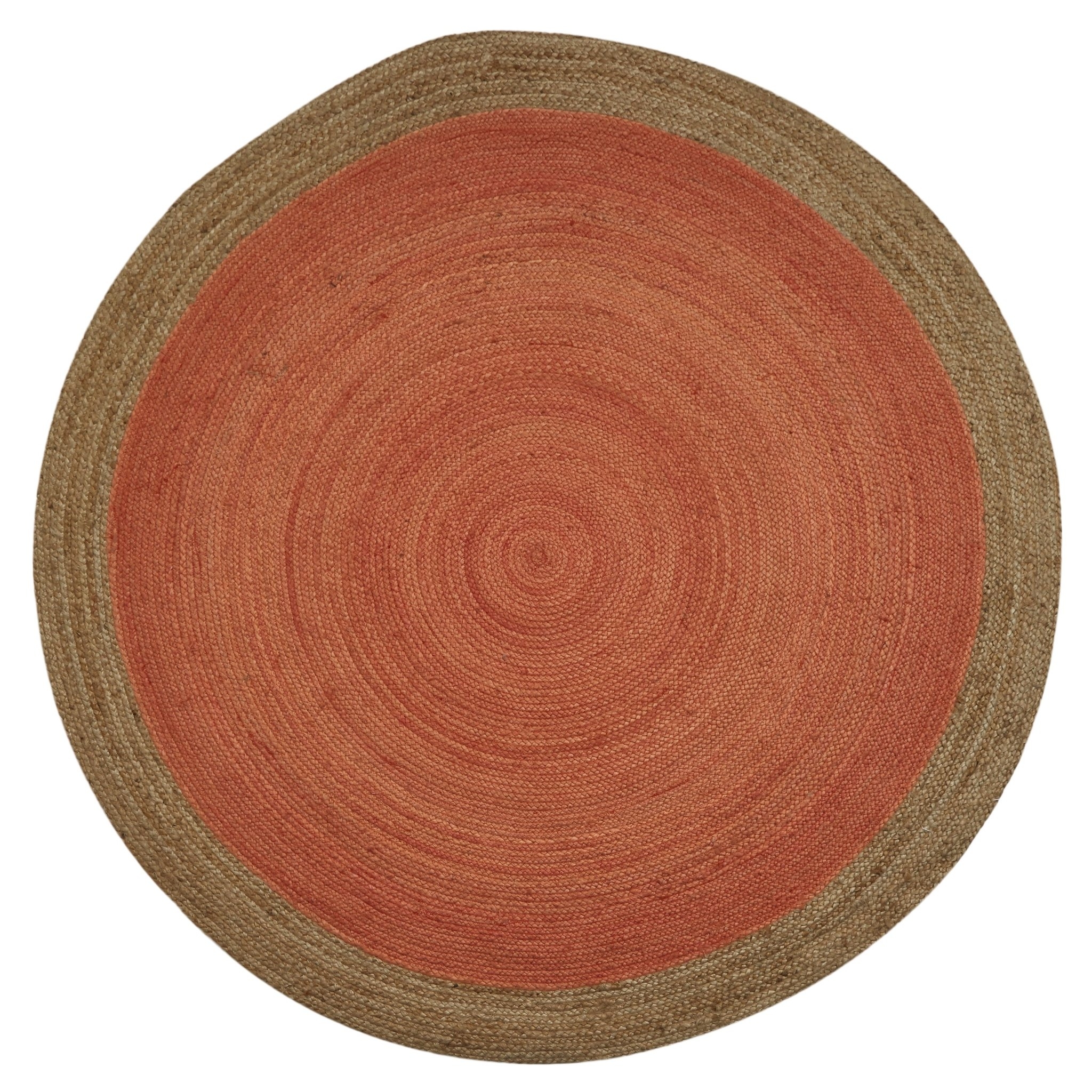 Milano Soft Jute Rug with Blood Orange – 120cm Diameter by Native Home & Lifestyle – Furniture & Homeware – The Luxe Home