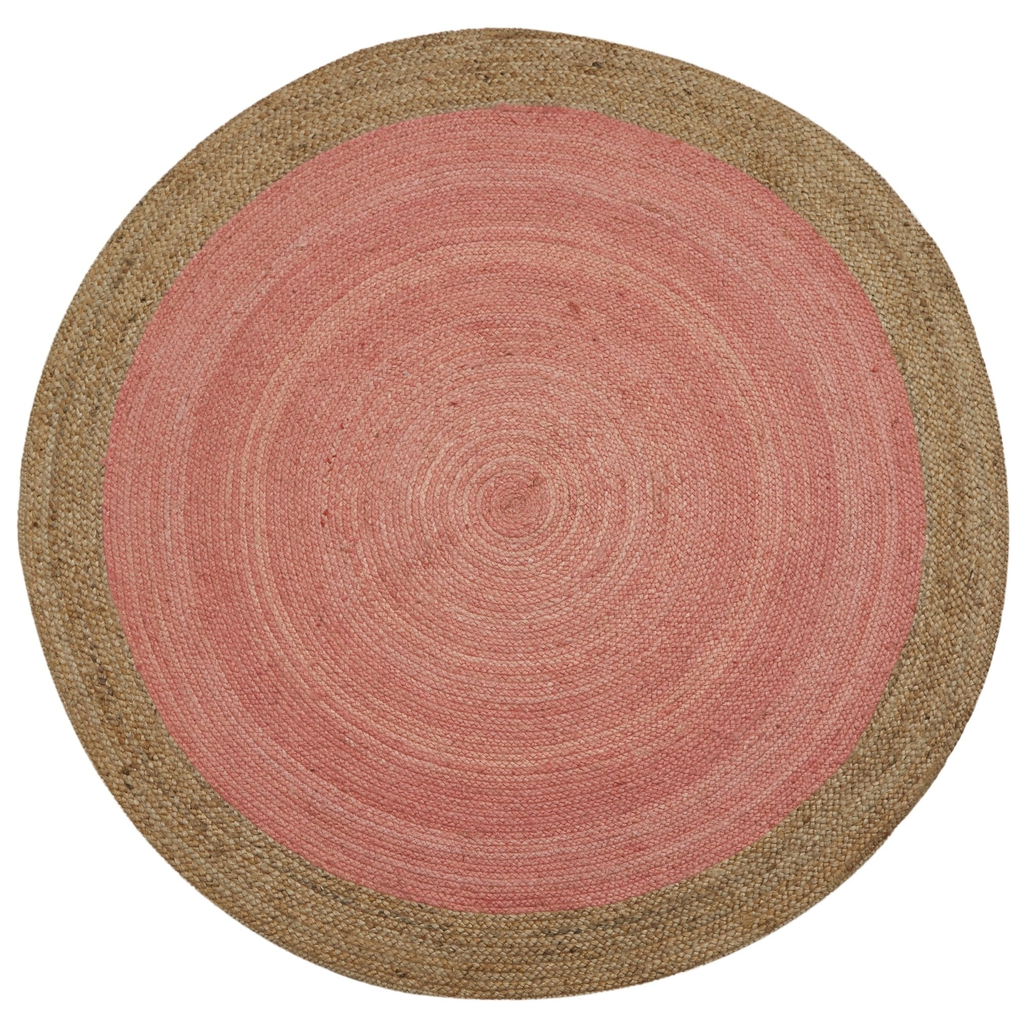 Milano Soft Jute Rug with Pale Pink Centre – 120cm Diameter by Native Home & Lifestyle – Furniture & Homeware – The Luxe Home