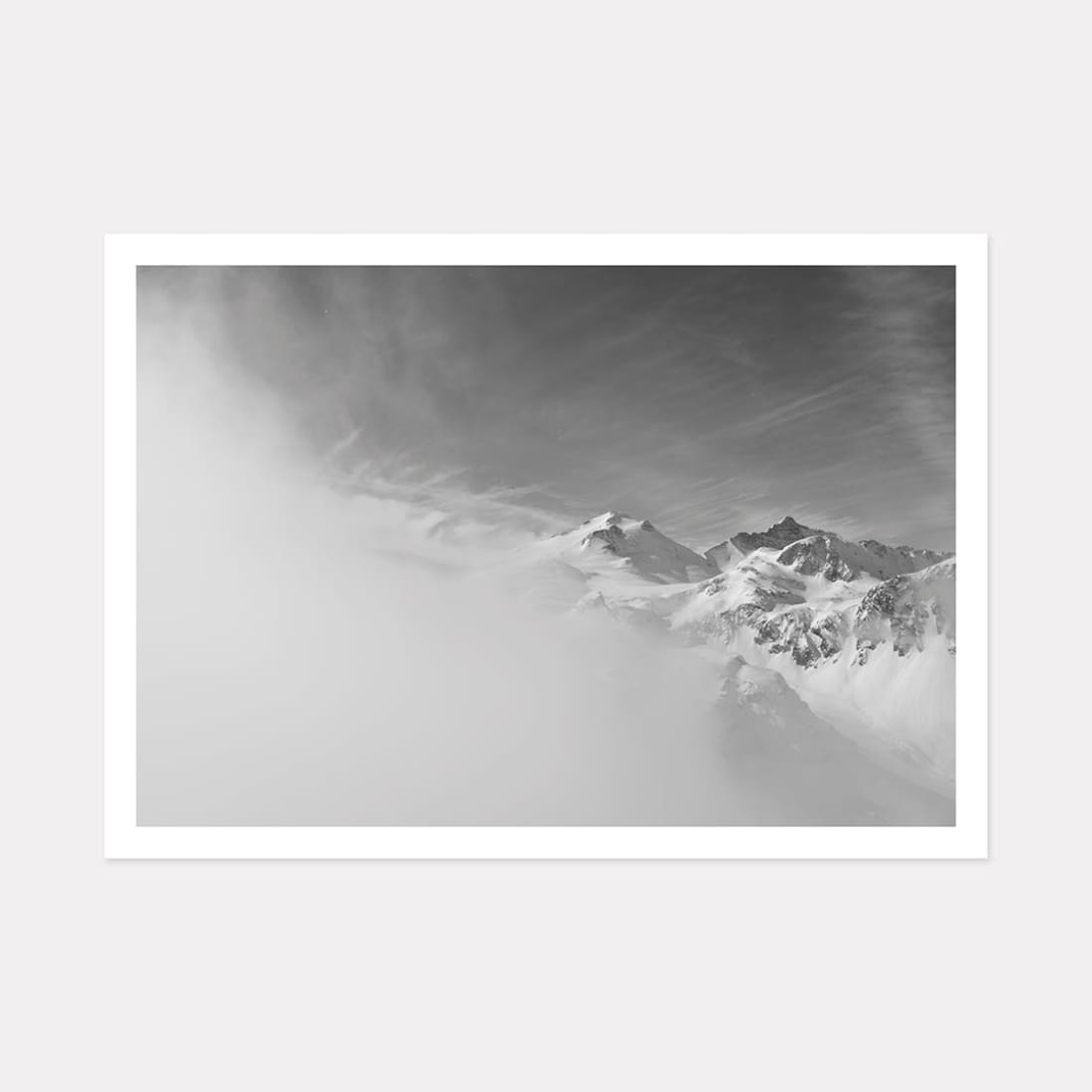 Mist Mountain Art Print, A1 (84.1 x 59.4cm) framed in black – Powderhound