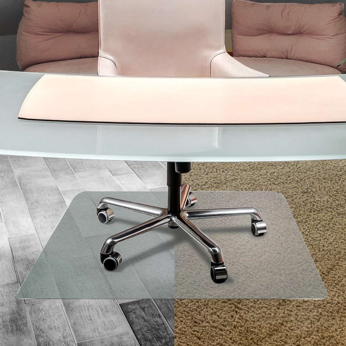 Chair Mat – Cleartex UnoMat Anti-Slip Rectangular Hard Floors & Carpet Tiles – 120 x 150cm – Office & Commercial Mats – Morland Matting