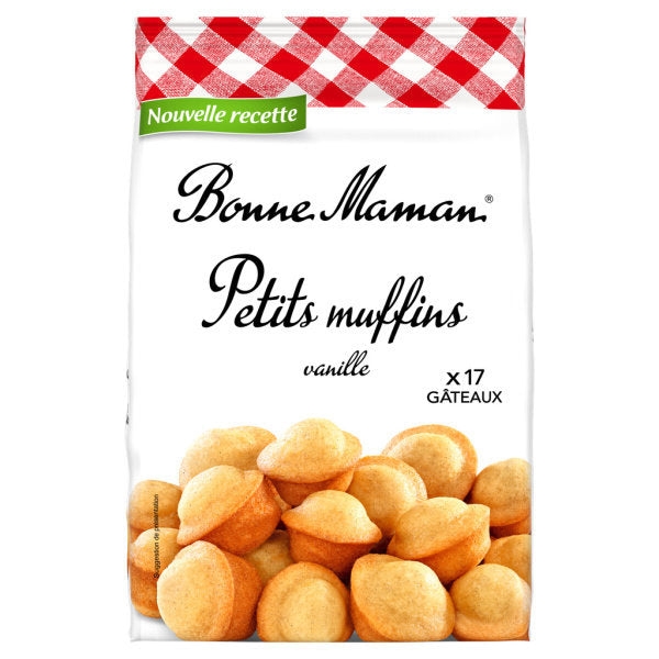 Les Petits Muffins vanille au beurre frais x 17 – Butter & fresh eggs vanilla muffin cakes x 17 – Bonne Maman, 235g – Chanteroy – Le Vacherin Deli