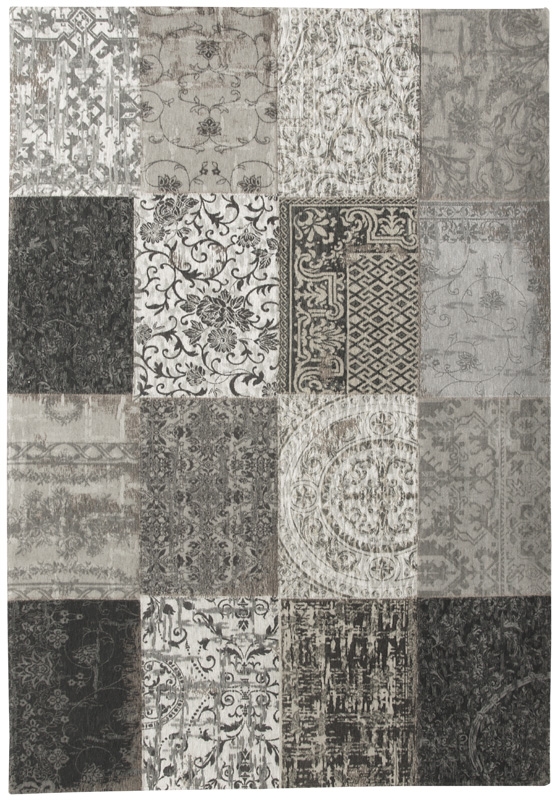Louis De Poortere – Multi Rug – 8101 Black & White – 170 x 240 – Black / Green / Grey – Cotton / Polyurethane – 170cm x 240cm