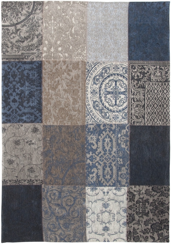 Louis De Poortere – Multi Rug – 8108 Blue Denim – 170 x 240 – Blue / Grey / Orange – Cotton / Polyurethane – 170cm x 240cm