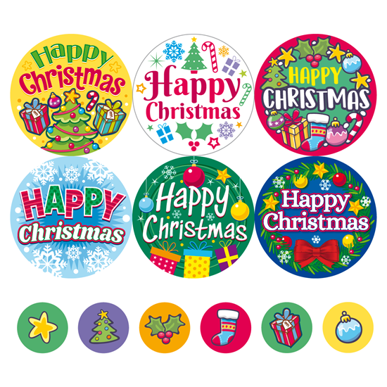 Brain Waves – Children’s Happy Christmas Stickers – Teacher & School Equipment