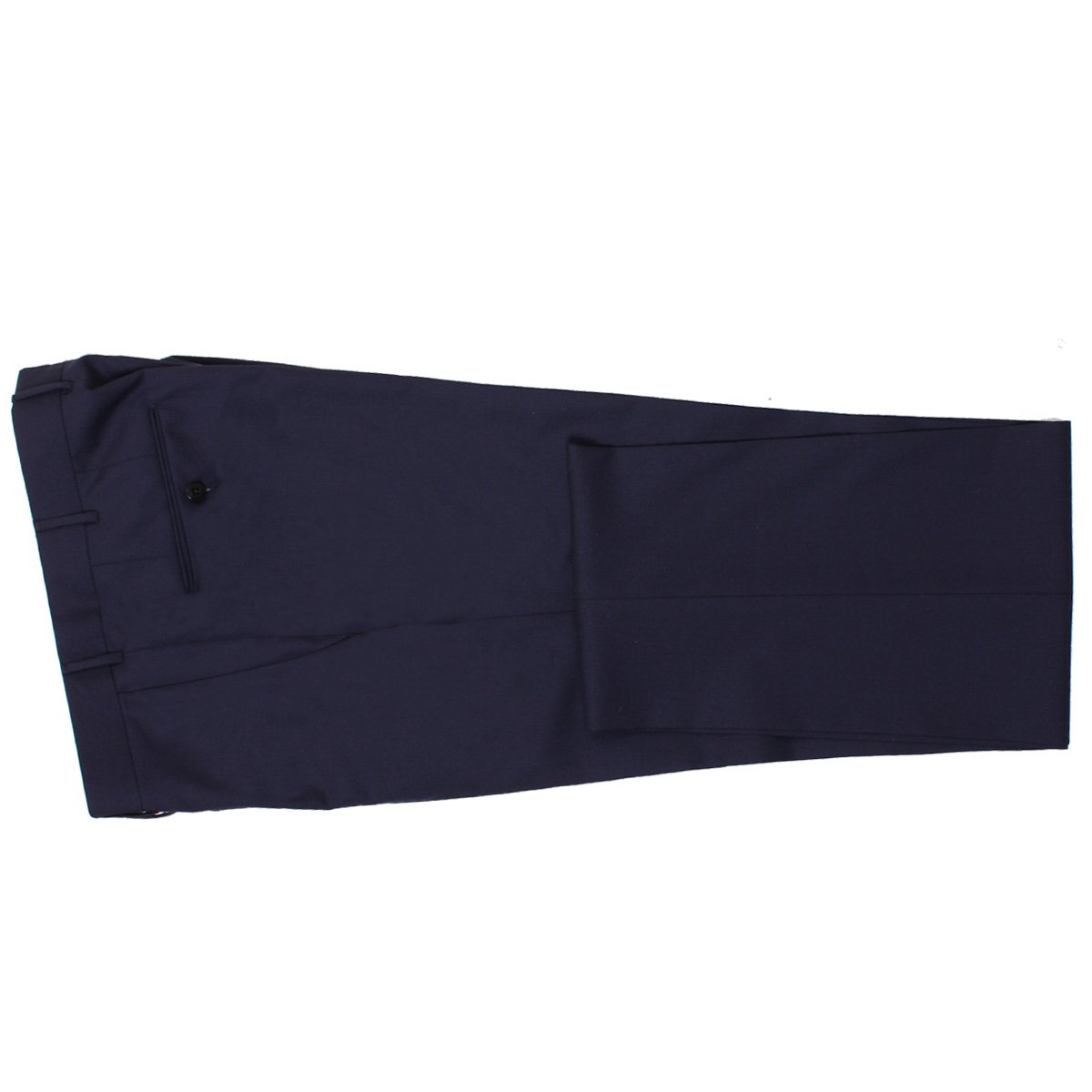 Ermenegildo Zegna Mens Navy Wool Regular Fit Cool Effect Trousers – 48 – Robert Old & Co