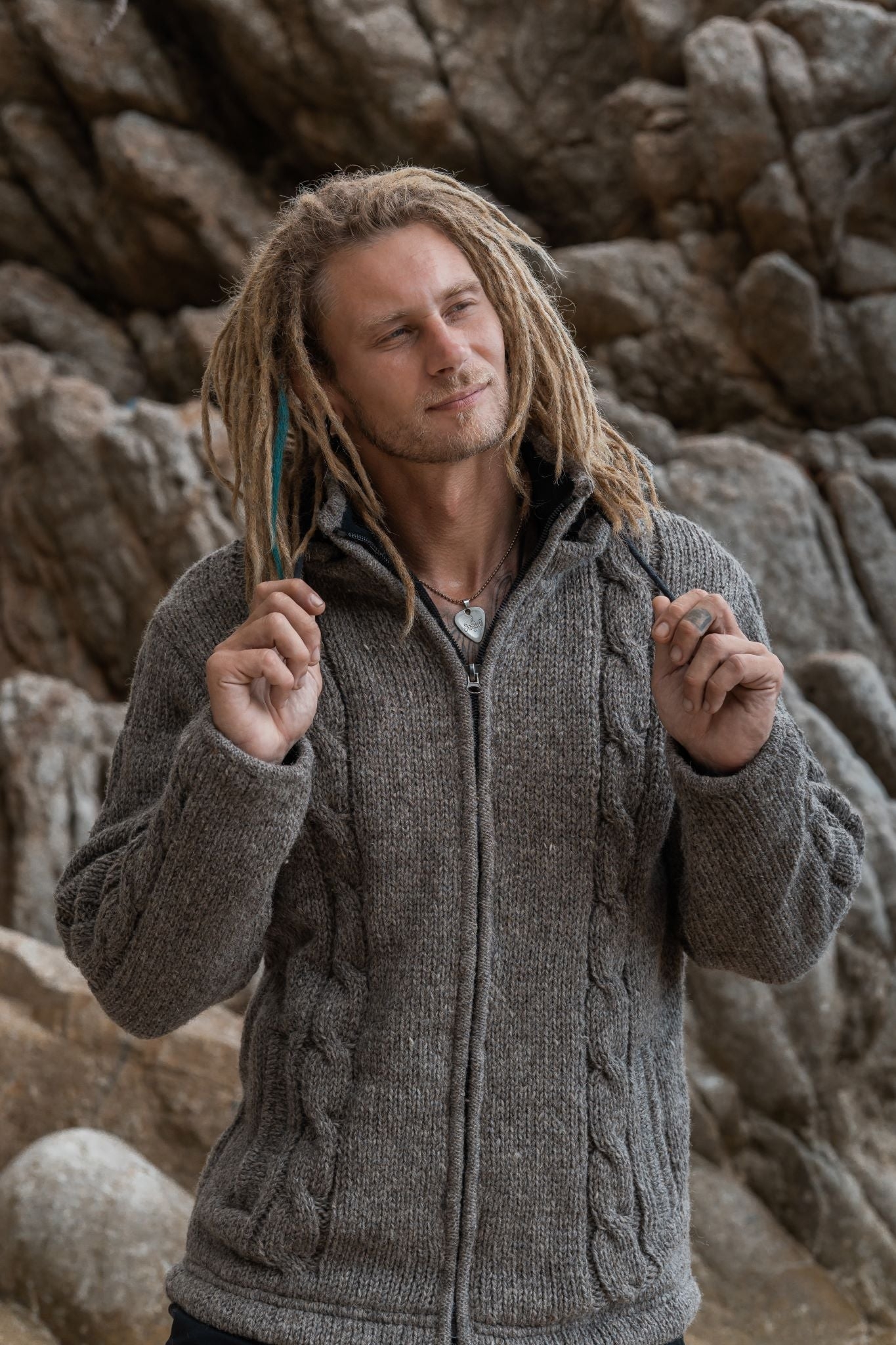 Wool Jacket – Aran – Light Brown – Medium – The Karmic Chameleon