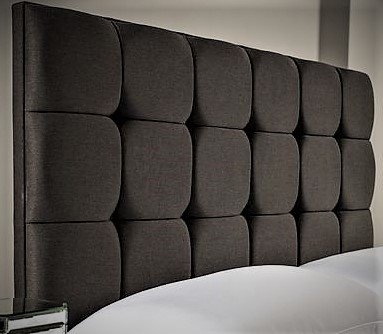 Black Linen Cube Headboard – BedsDivans
