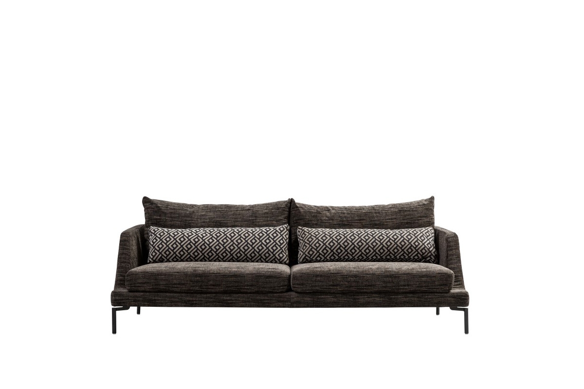 Cape Town Fabric Sofa – Pera 380 Dark Brown, 3 Seater – Novia Furniture