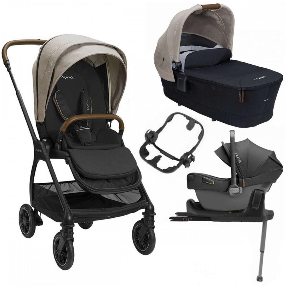 Nuna Triv Pushchair & Carrycot & Pipa Next i-Size Travel System Bundle- Timber – For Your Baby