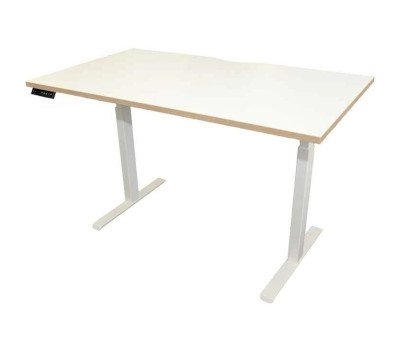 Special Offer – White Top with Oak Edging 1200mm x 700mm Electric Height Adjustable Desk Includes Desk Top & Frame – Up Standesk