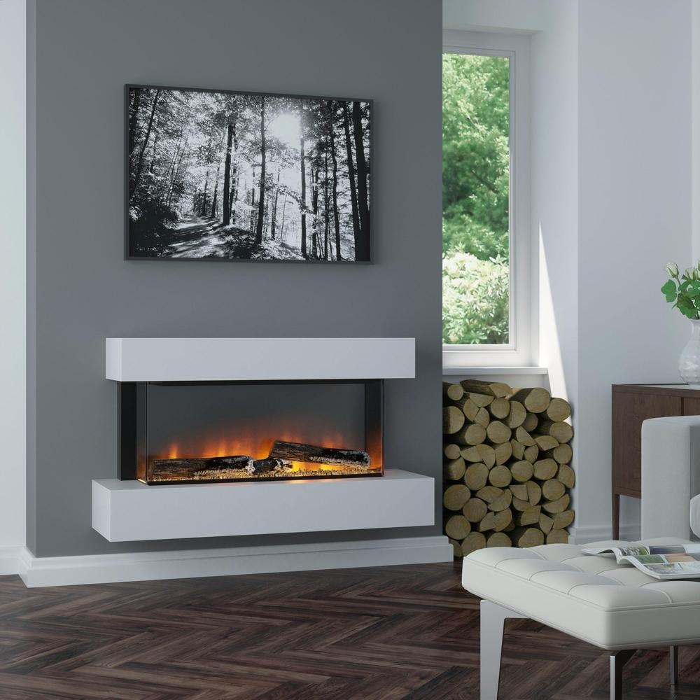 OER Alpine Wall-Hung Electric Fireplace Suite – Mediterranean Pine