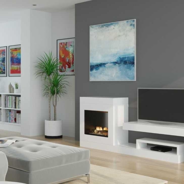 OER Rialto Electric Fireplace Suite – Beige Stone Veneer / No E-Tablet is Required