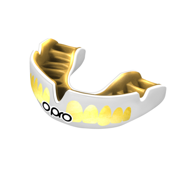 Opro Power Fit Bling White Gold Teeth Mouth Guard