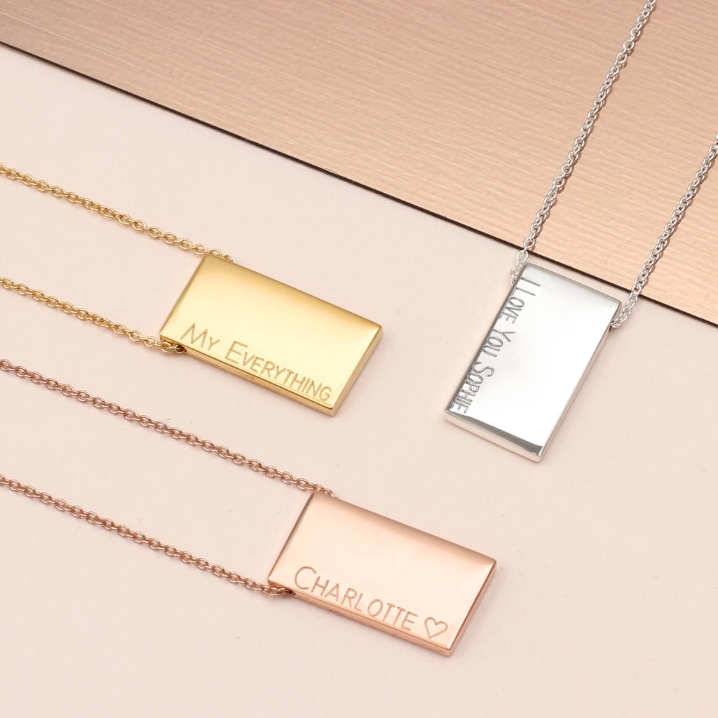 Personalised Gold Or Sterling Silver Tablet Necklace – Hurley Burley