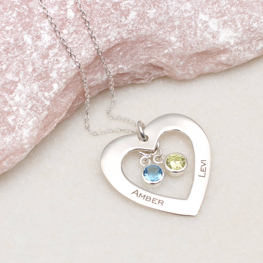 Personalised Sterling Silver or 18ct Rose Gold Plated Family Birthstone Necklace – Hurley Burley