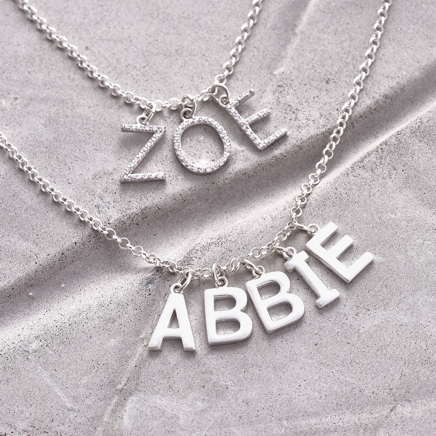 Personalised Sterling Silver Name Charm Necklace – Hurley Burley