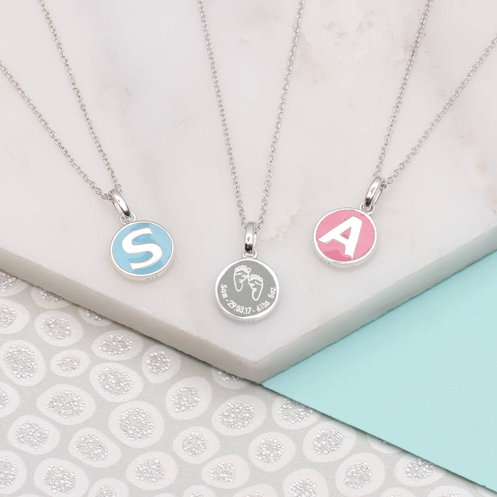 Personalised Sterling Silver New Baby Necklace – Hurley Burley
