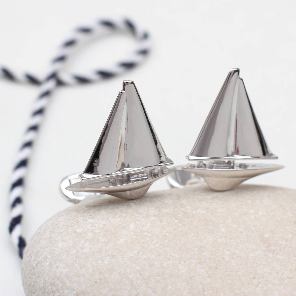 Solid Sterling Silver Sailboat Cufflinks – Hurley Burley