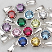 Sterling Silver Crystal Birthstone Charm – Hurley Burley