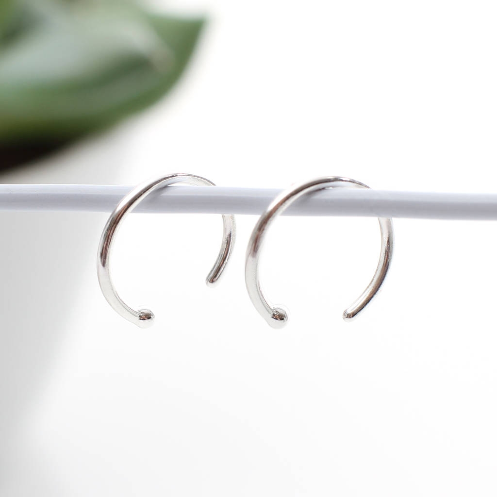 18ct Gold Plated Or Sterling Silver Pull Through Mini Hoop Earrings – Hurley Burley