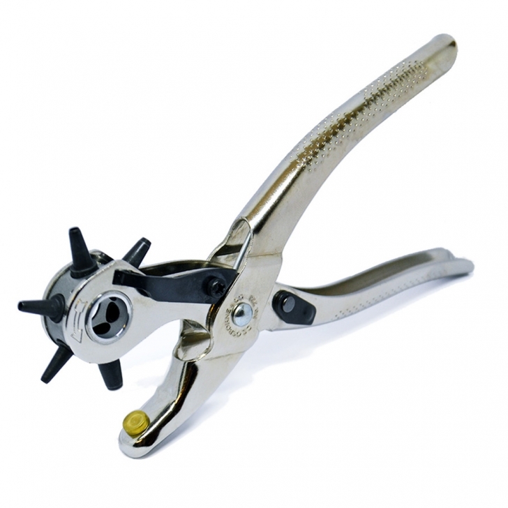 C.S. Osborne –  No. 223 Nickel Plated Revolving Punch Pliers – Silver Colour – Textile Tools & Accessories