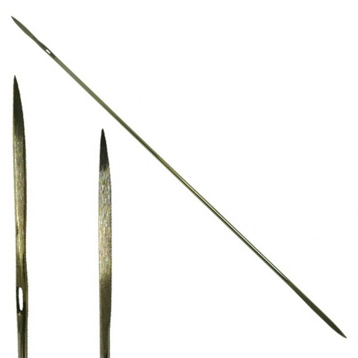C.S. Osborne – Double End Heavy Straight Leather Needles – Heavy Gauge (12’s) – 18″ (11 gauge) – Silver Colour – Textile Tools & Accessories