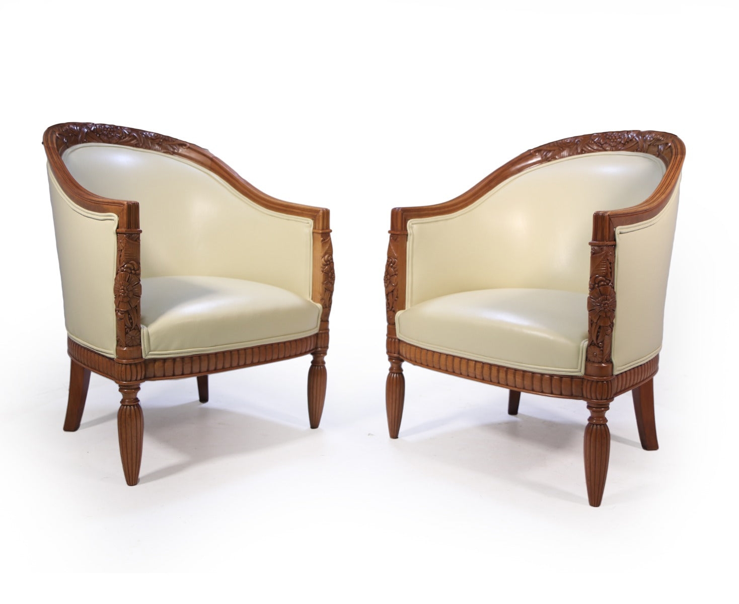Pair of Carved Pear French Art Deco Armchairs – The Furniture Rooms