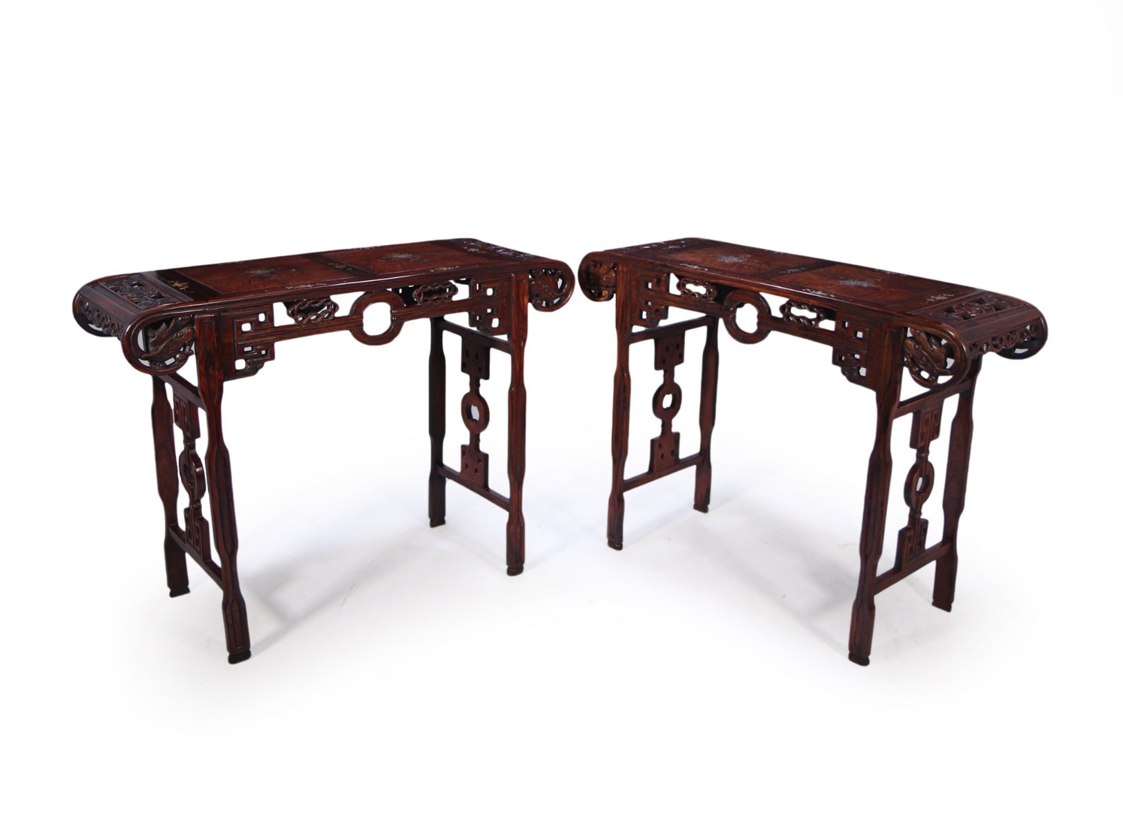 Pair of Chinese Hardwood Console Tables – The Furniture Rooms