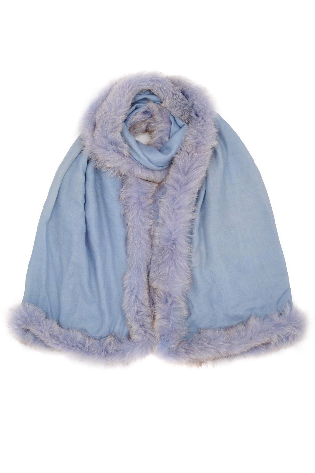 Belgravia Pure Cashmere Shawl Pale Blue / One Size by Pink Avocet