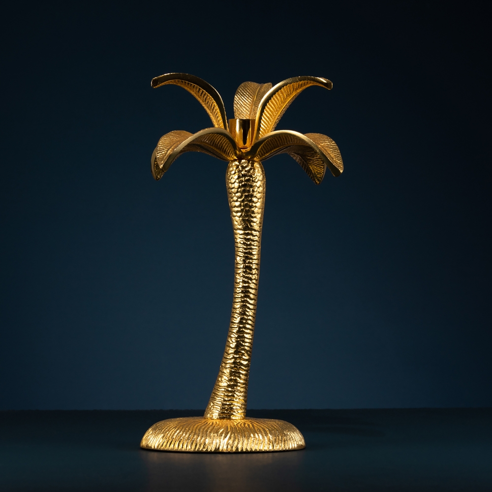 Gold Palm Tree Candleholder – Margo & Plum