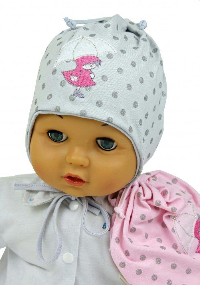 Glitter Polka Dot Hat For Girls Ania Hats With Ties Bonnet 9-12 Months – Cream – Bebe-Mar – evCushy