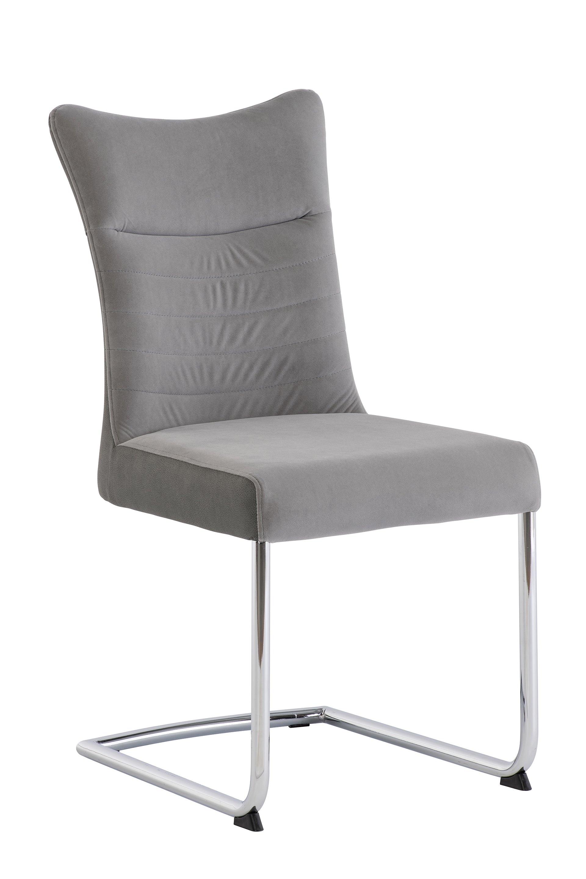 Pasmeta Fabric / Pu Dining Chair (Pairs), Grey – Lc Living