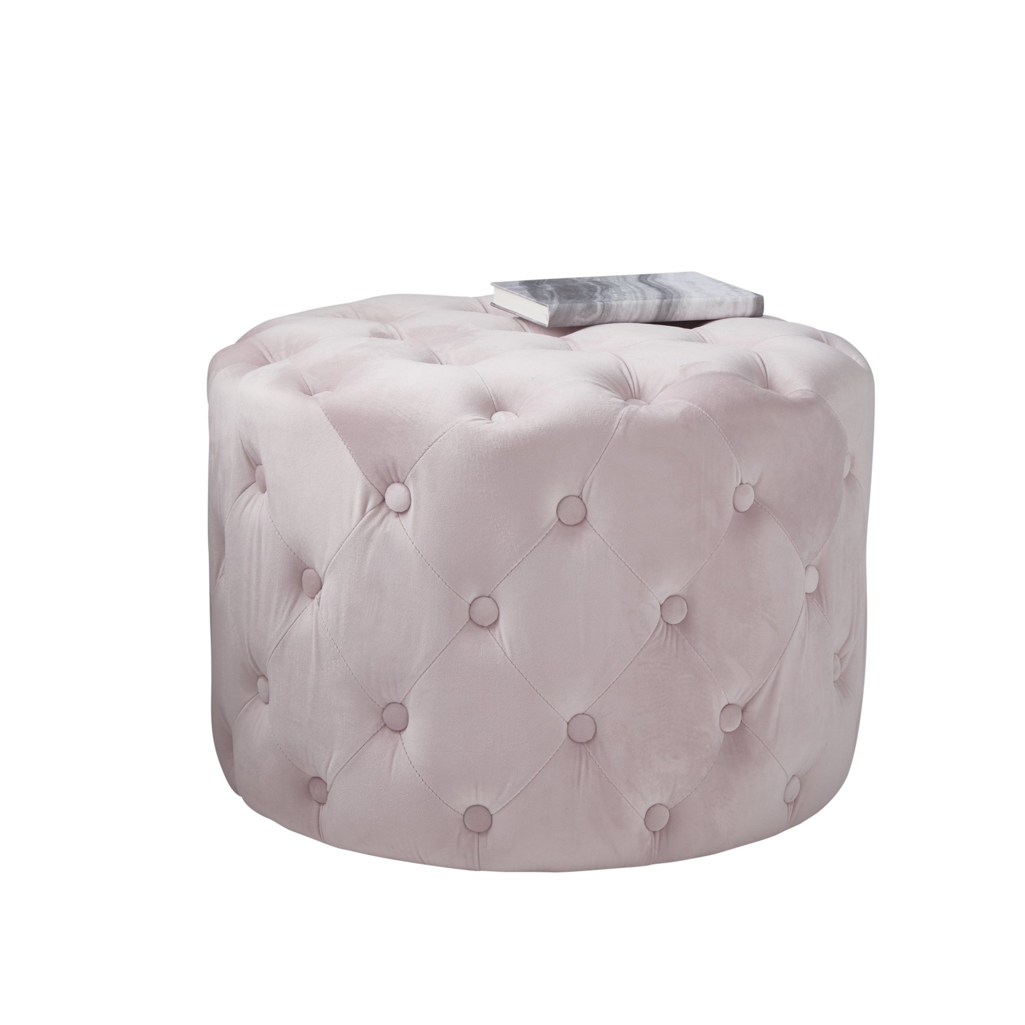 Native Home & Lifestyle Pouffe in Pastel Pink Tufted Velvet 60 x 60 x 42cm – Furniture & Homeware – The Luxe Home