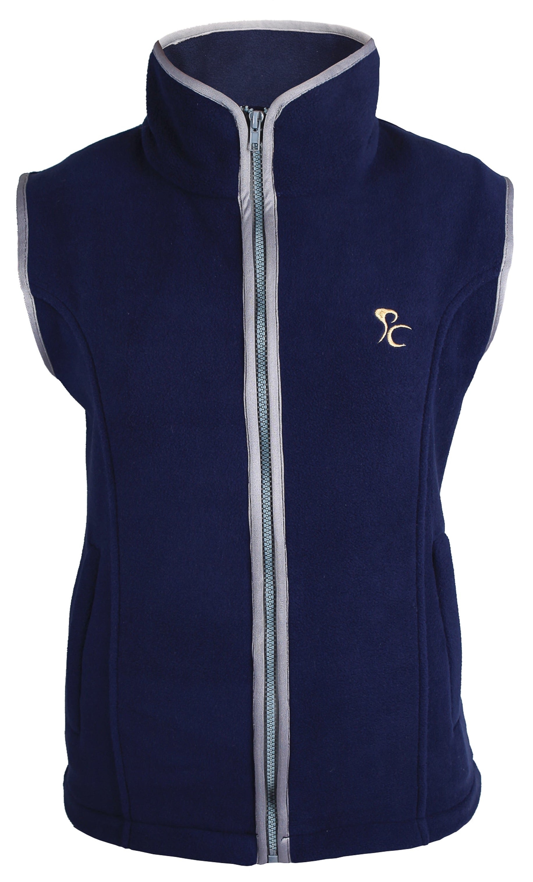 Paddock Fleece Waistcoat Navy By Pc Racewear XLge / Navy / Grey Trim