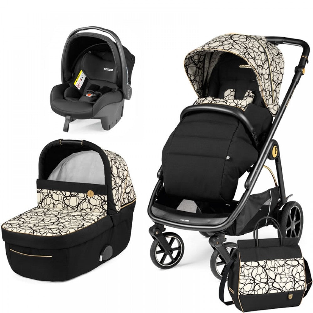 Peg Perego Veloce 3 in 1 SL Modular Travel System Bundle- Graphic Gold – IP2600GB00AB50RO01-P3 Carrycot Stand – Borsa Changing Bag – For Your Baby