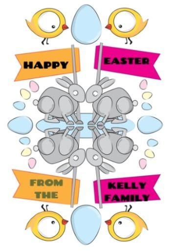 Personalised Easter Cartoons Card With Chicks Eggs And Bunnies