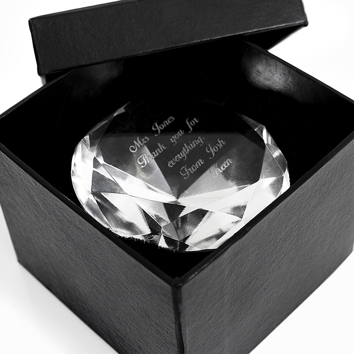 Personalised Engraved Diamond Paperweight