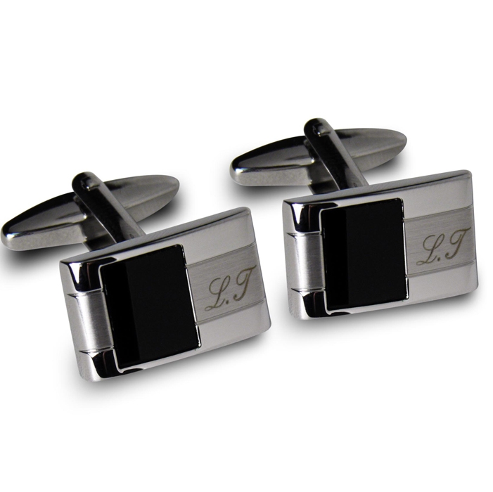 Personalised Engraved Onyx Cufflinks