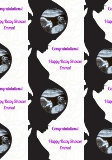 Personalised Pregnancy Silhouette Photo Upload Baby Shower Wrapping Paper