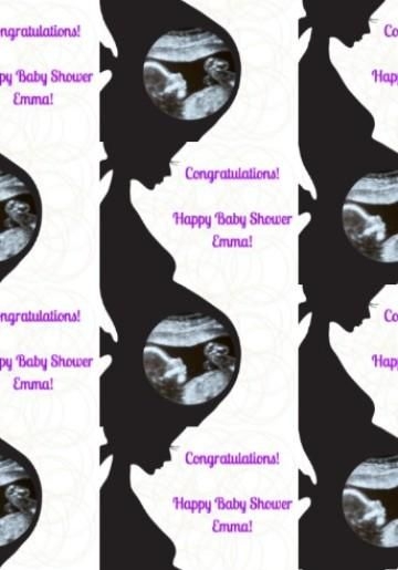 Personalised Pregnancy Silhouette Photo Upload Baby Shower Wrapping Paper