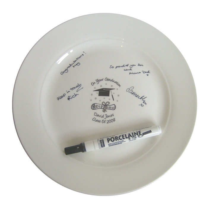 Personalised Round Graduation Message Plate