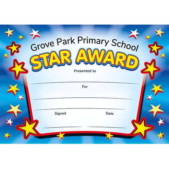 Brain Waves – Children’s Personalised – Star Award – 13 Packs – Save 15% – Teacher & School Equipment