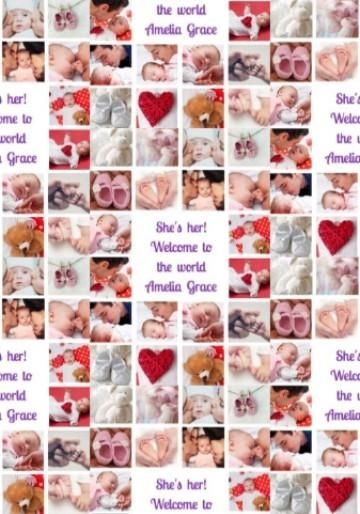 Photo Upload 20 Multi Photo New Baby Gift Wrap Create Your Own