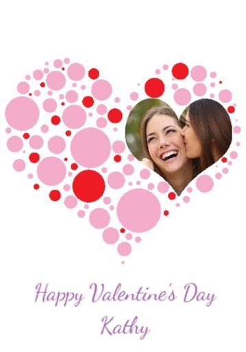 Photo Upload Bubble Heart Valentine S Card